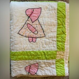 Vintage Handmade Sunbonnet Sue Quilt 62x77 Folk Art Cottagecore